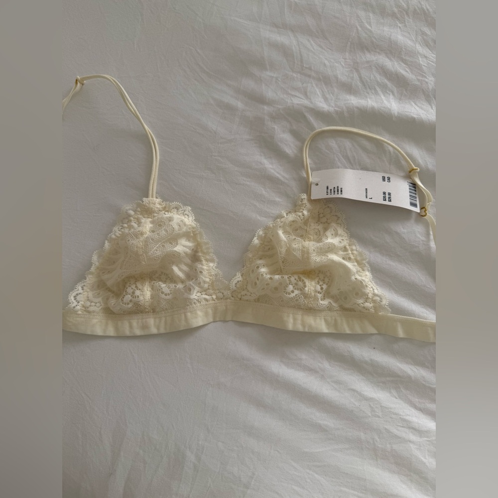 NWT urban outfitters off white lace bralette Sz L $20